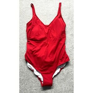 LOFT Beach NWT $90 Red V‎ Neck One Piece Swimsuit Plus Size 22